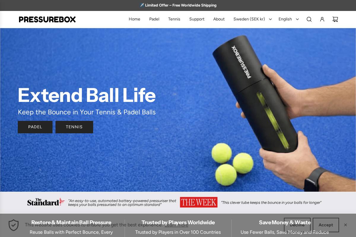 pressurebox.com homepage screenshot