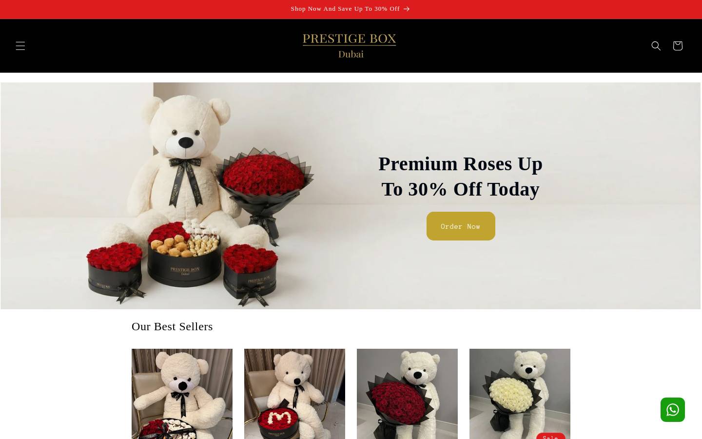 prestigeboxdubai.com homepage screenshot