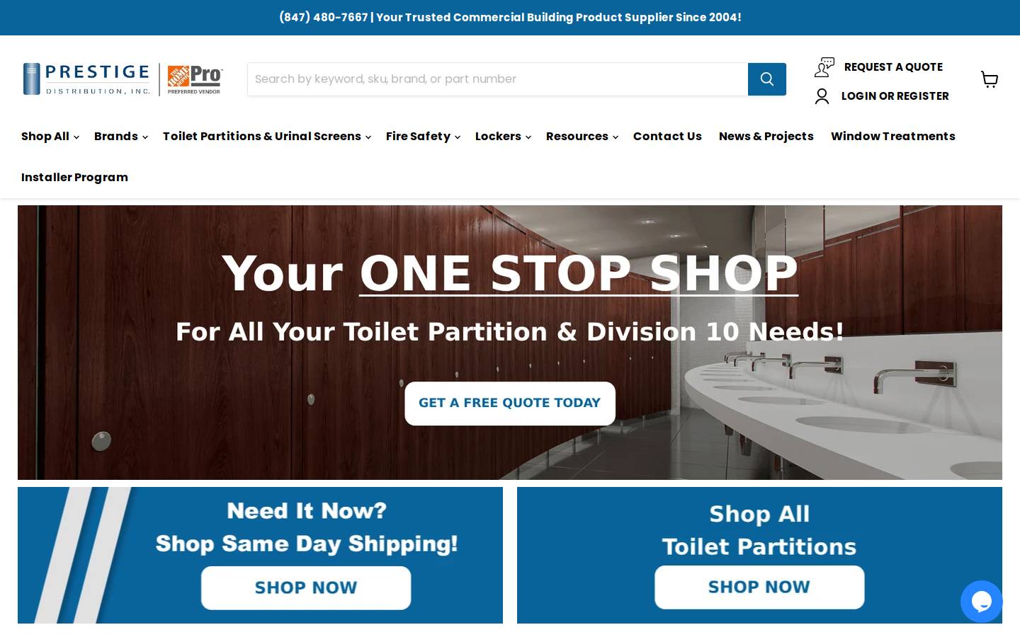 prestigedistribution.com homepage screenshot