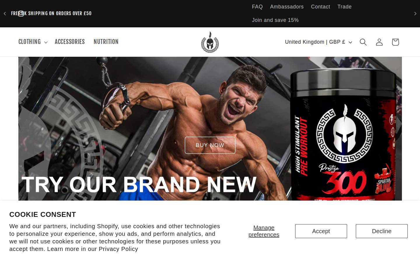 prestigenutrition.co.uk homepage screenshot