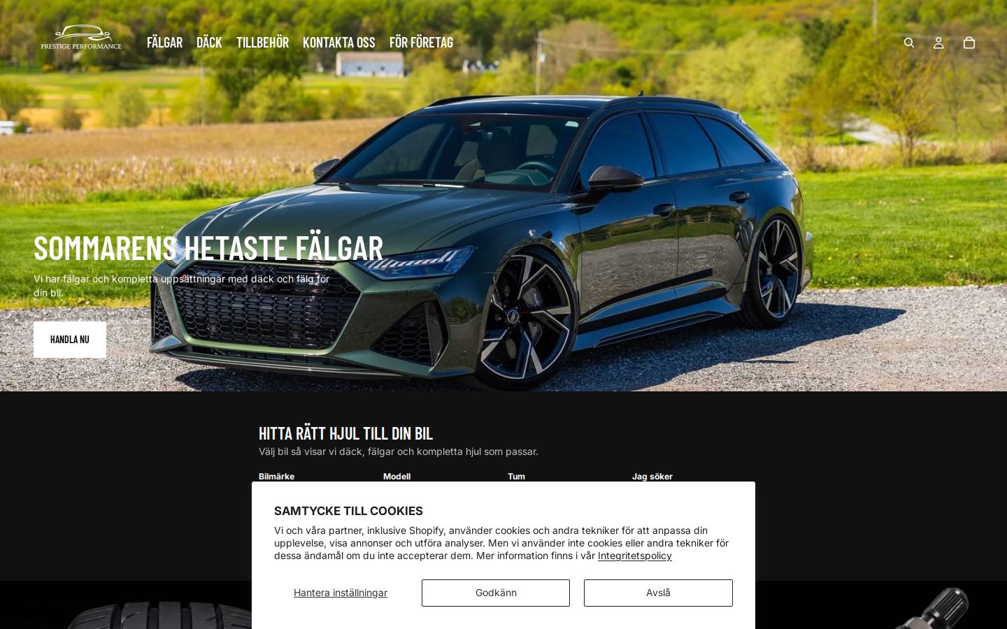 prestigeperformance.se homepage screenshot