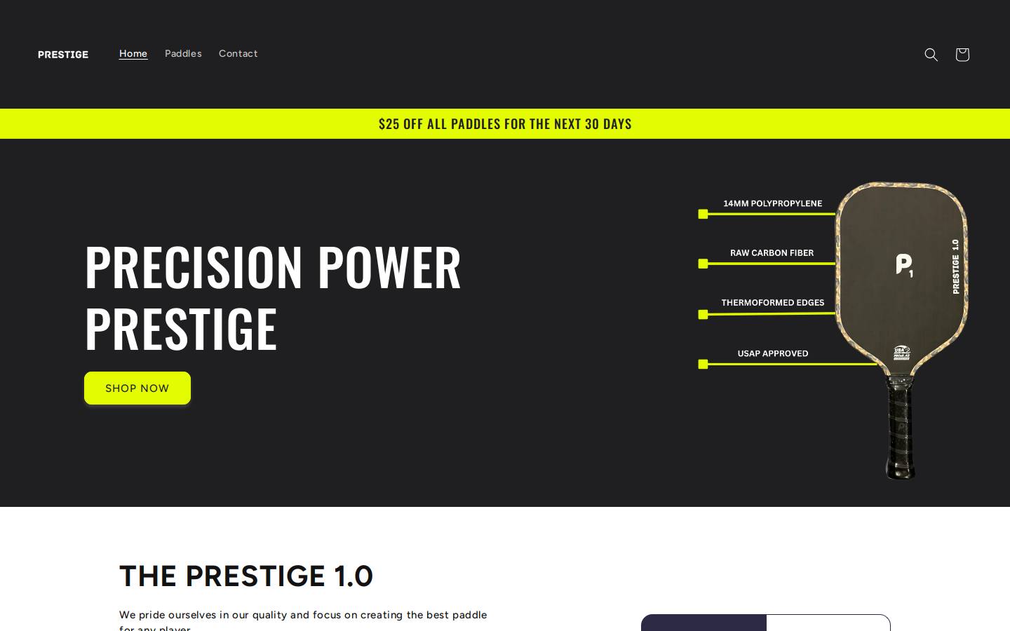 prestigepickle.com homepage screenshot