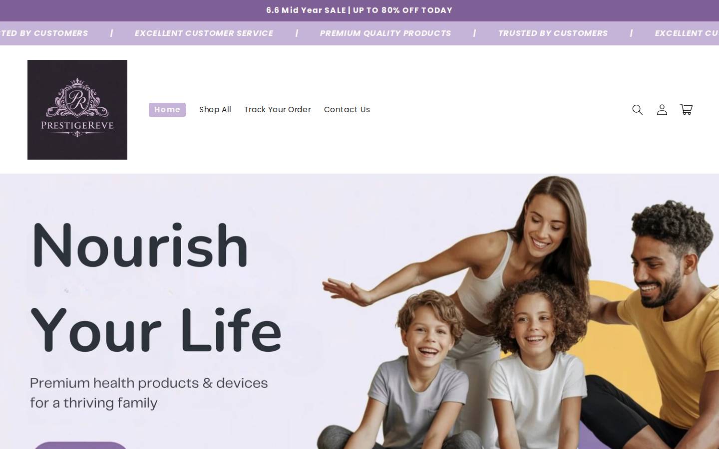 prestigereve.com homepage screenshot