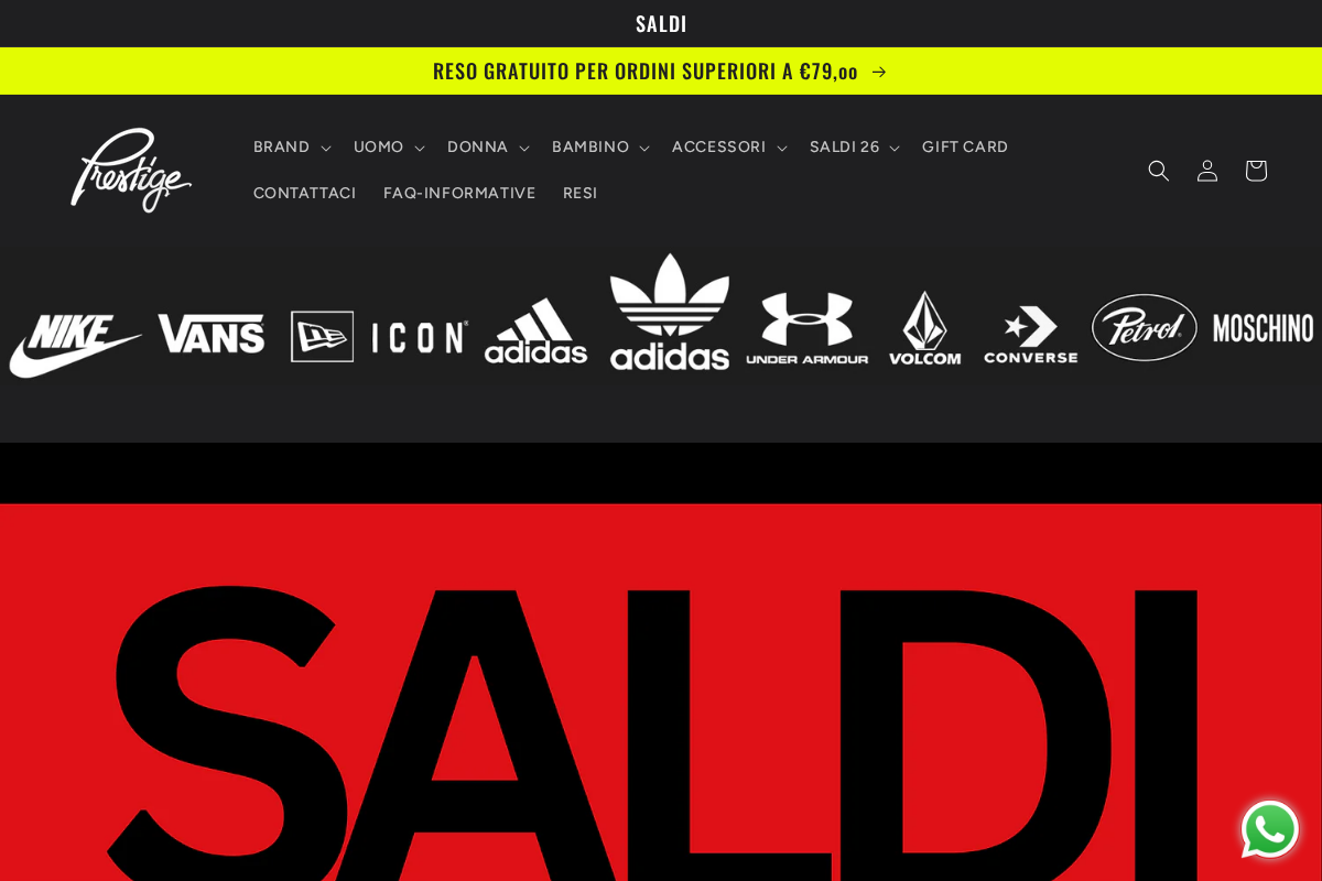 Prestige-Store® Sport Boutique homepage screenshot