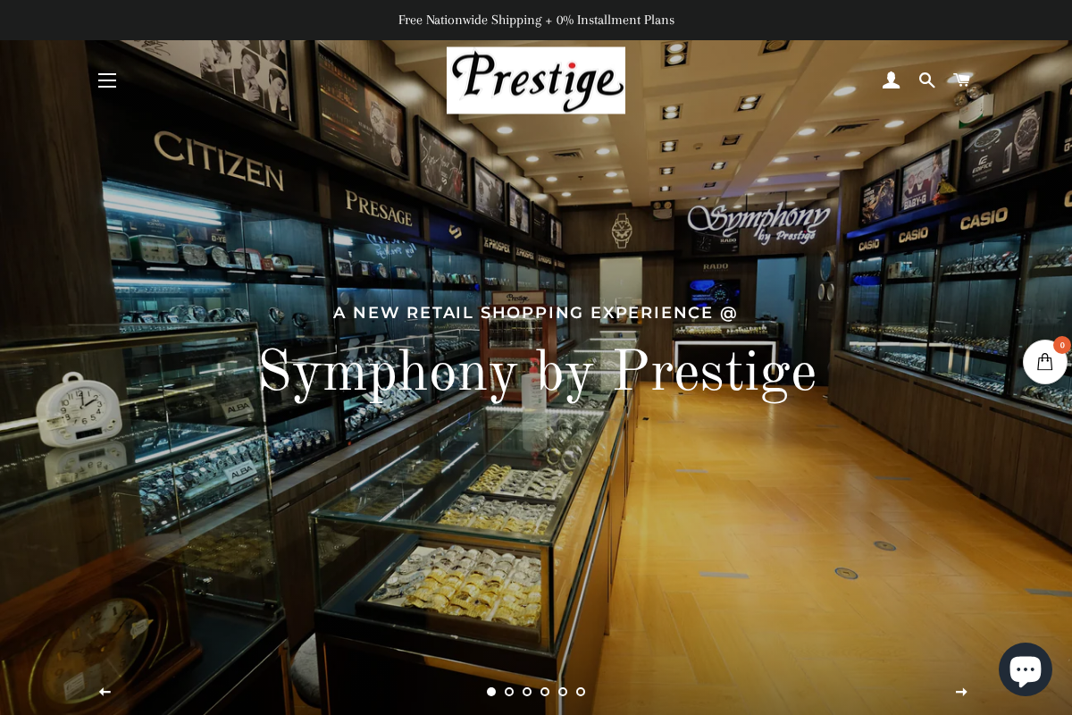 Prestige Timepiece Center Inc. homepage screenshot