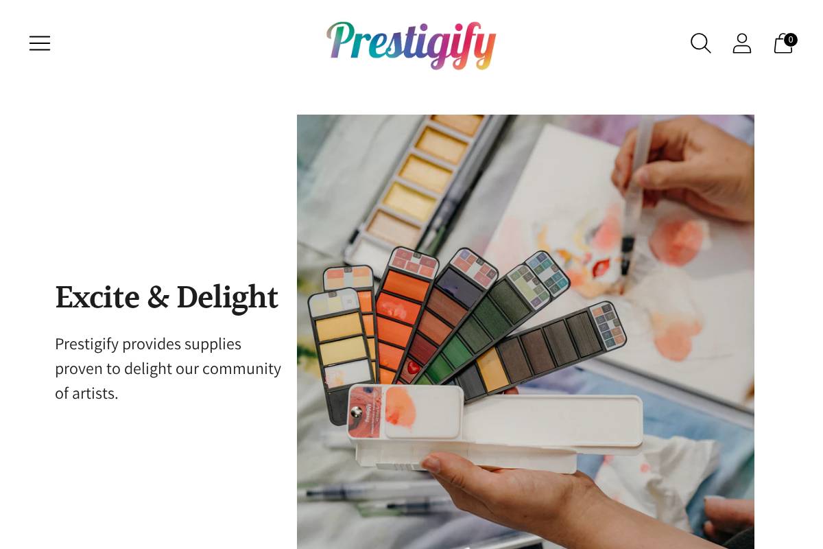 Prestigify homepage screenshot