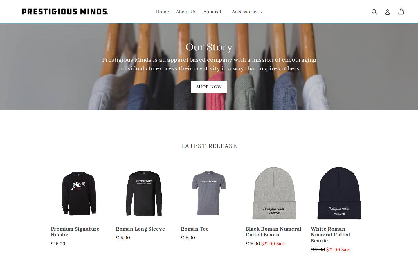 prestigiousmindsllc.com homepage screenshot