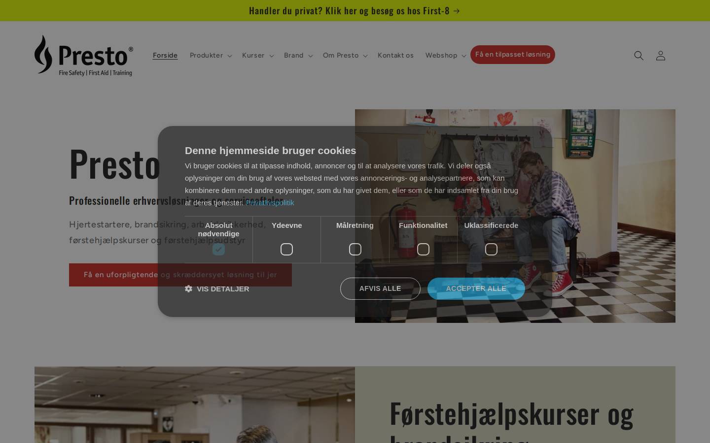 Presto homepage screenshot