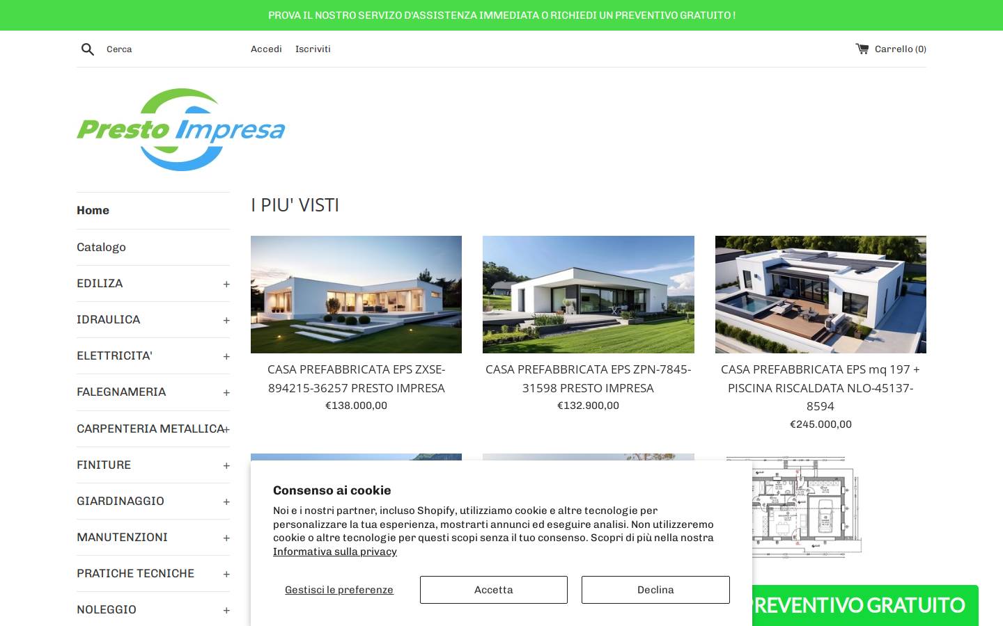 prestoimpresa.it homepage screenshot