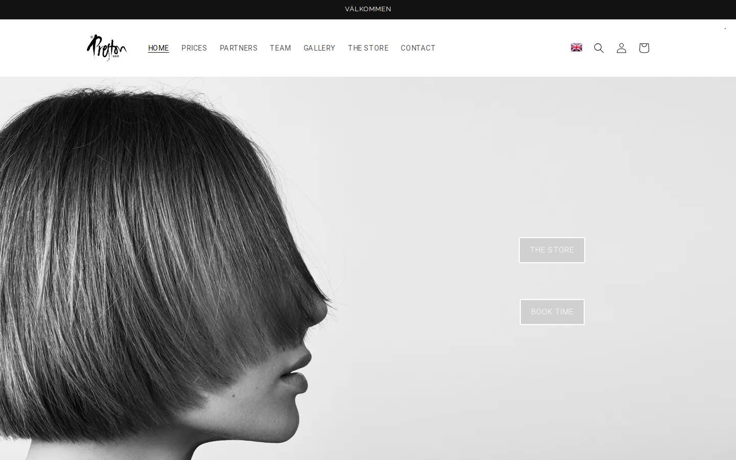 prestonhair.com homepage screenshot