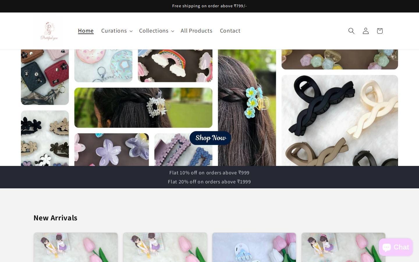 prettifiedyou.com homepage screenshot