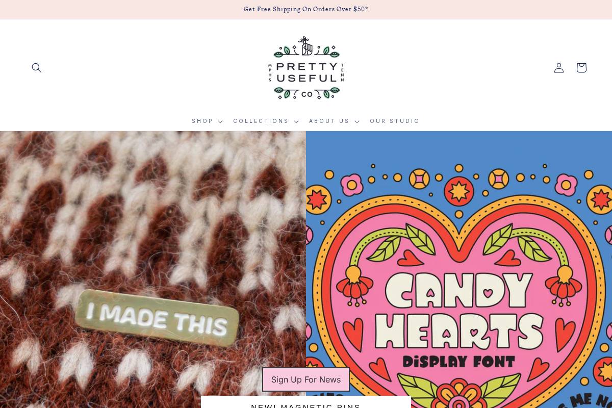 pretty-useful.co homepage screenshot