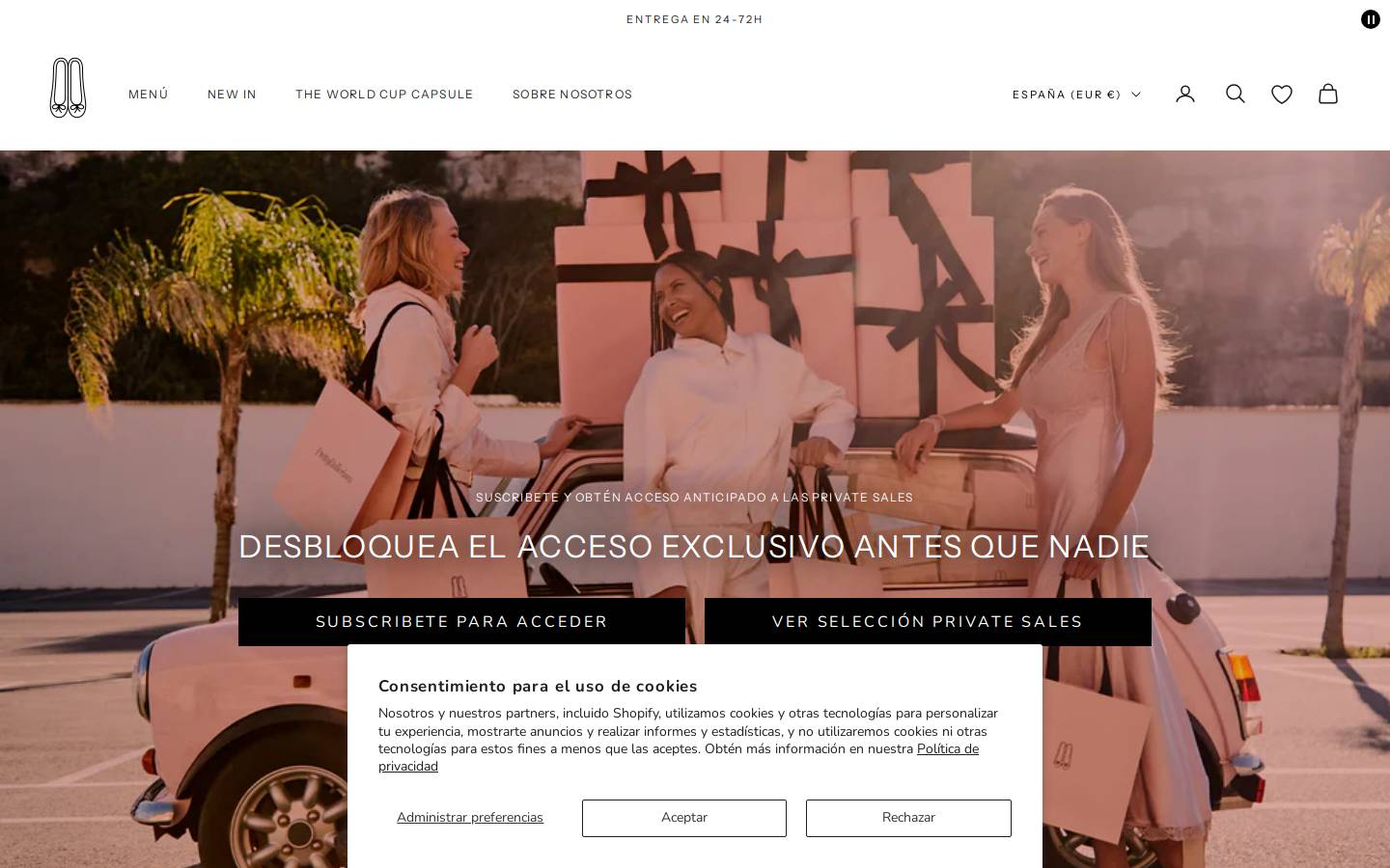 Pretty Ballerinas homepage screenshot