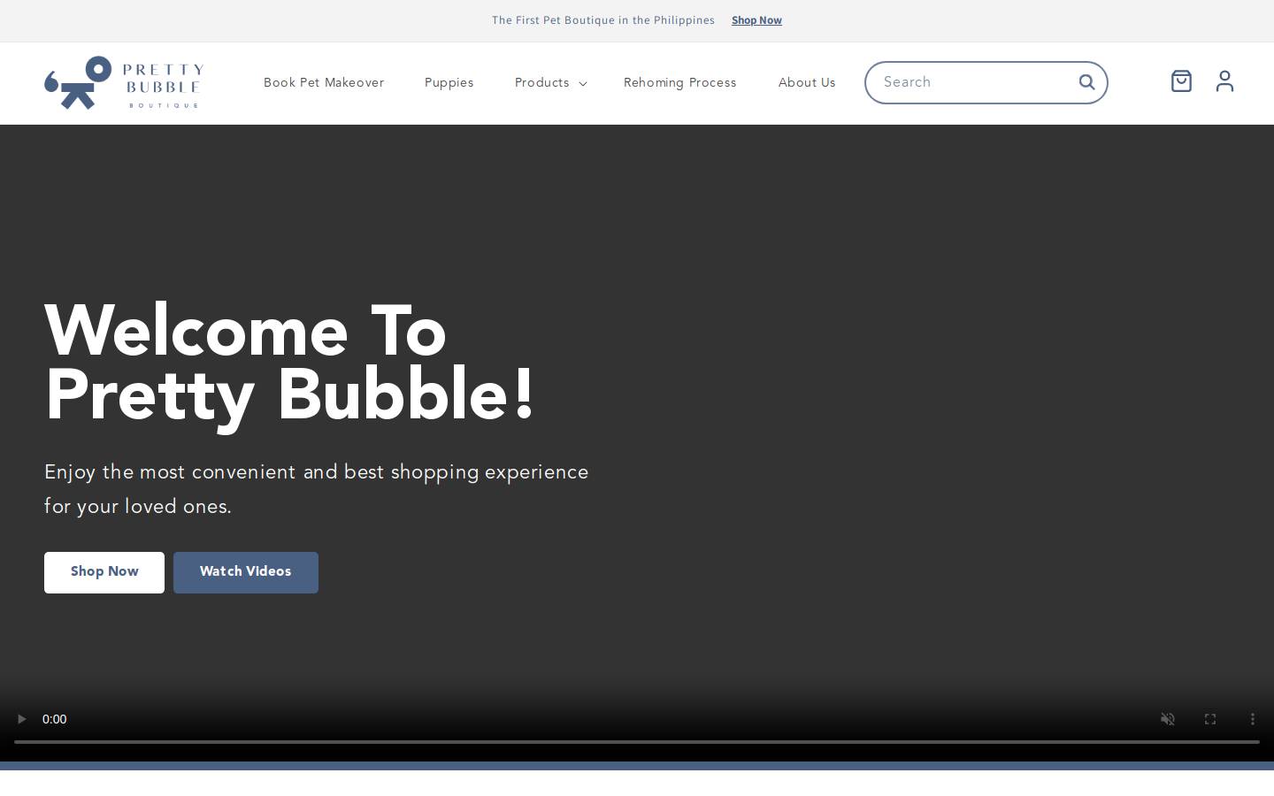 prettybubbleboutique.com homepage screenshot