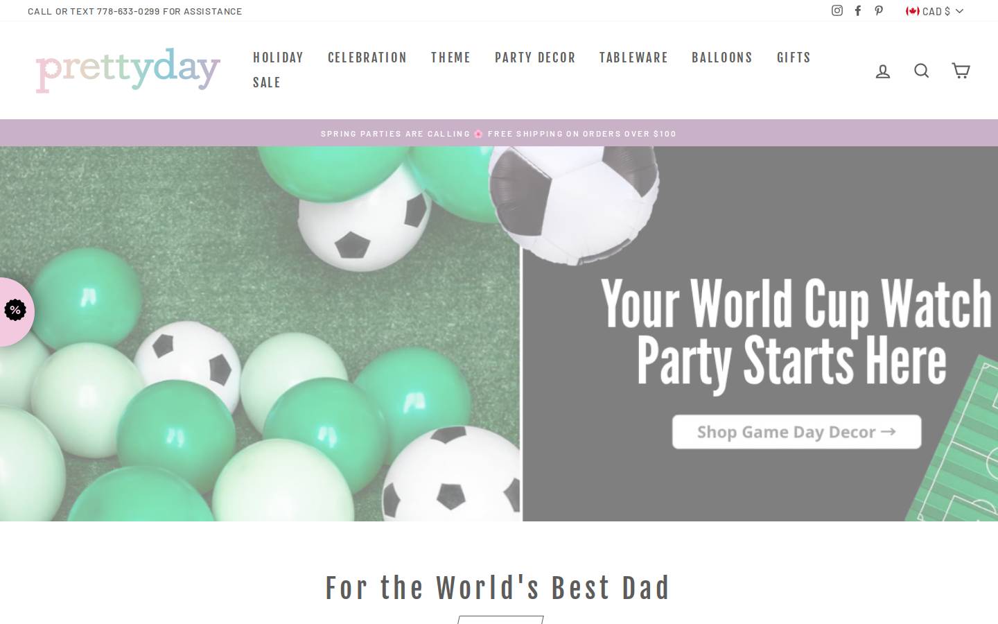 prettyday.com homepage screenshot