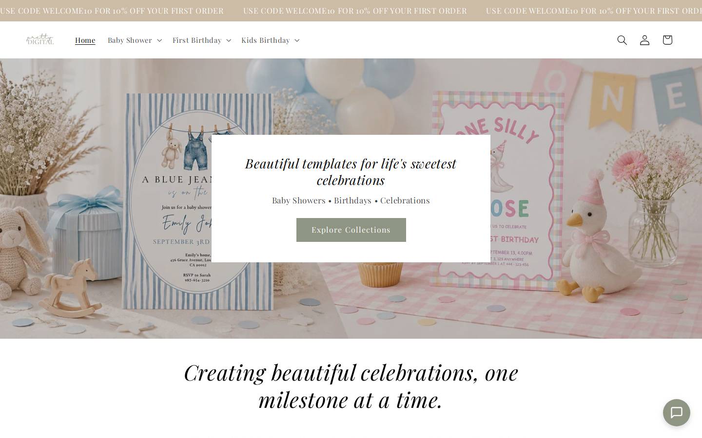 prettydigitalshop.com homepage screenshot