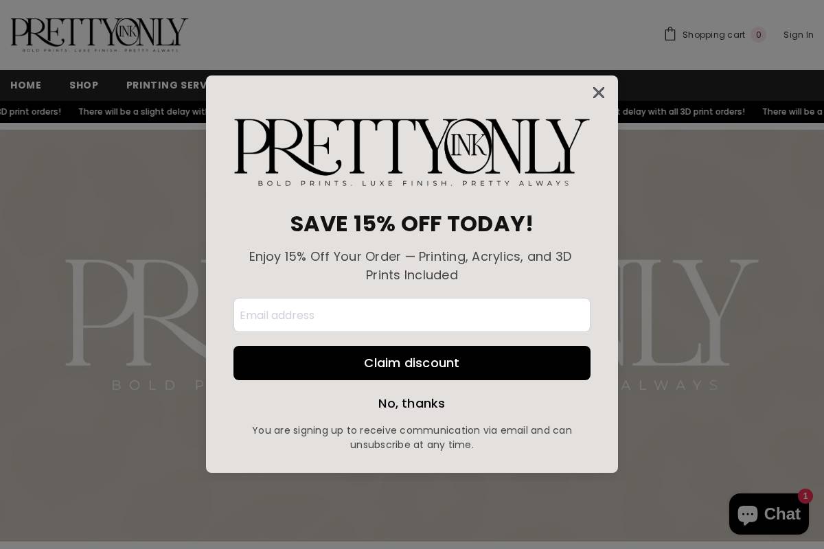 Prettyinkonly homepage screenshot