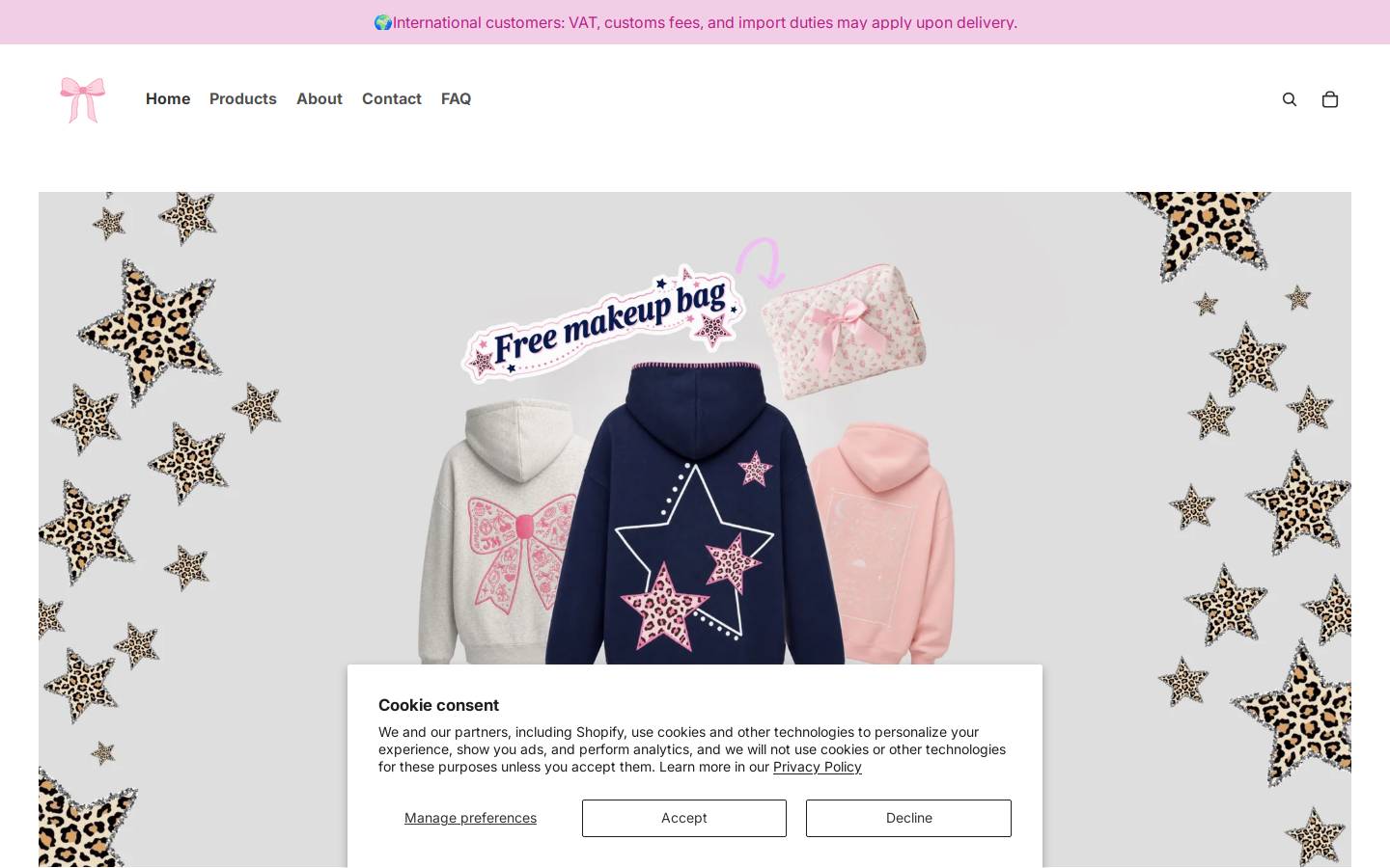 Prettylittlepink homepage screenshot