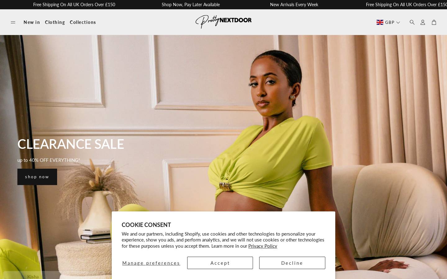 prettynextdoor.com homepage screenshot