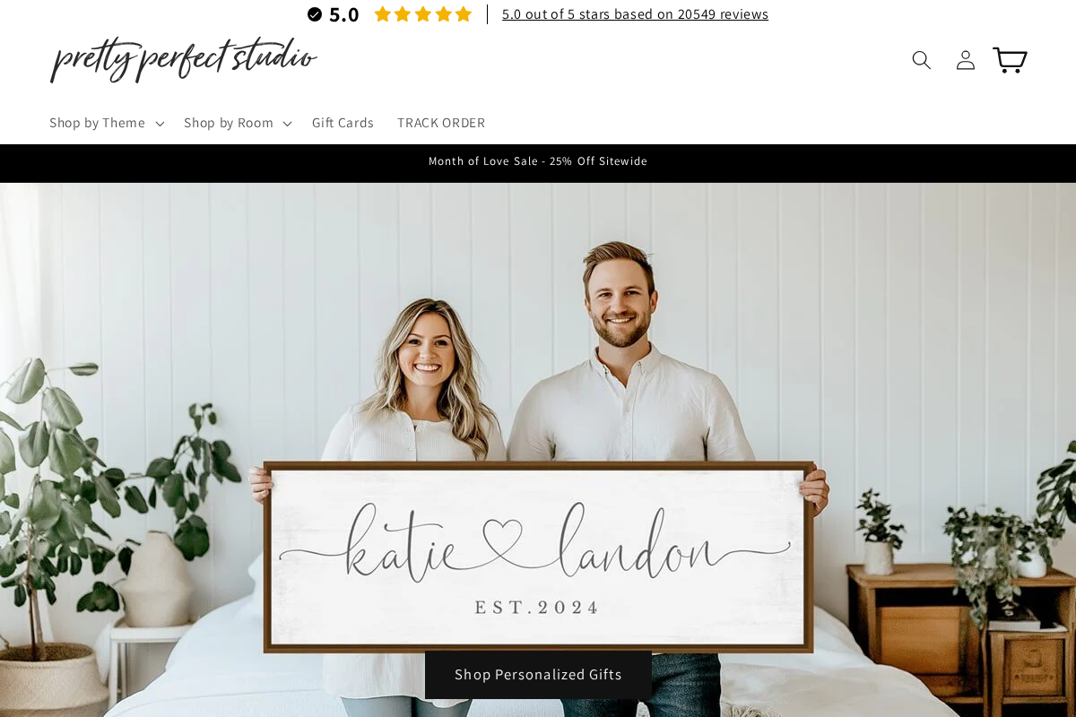 Pretty Perfect Studio homepage screenshot