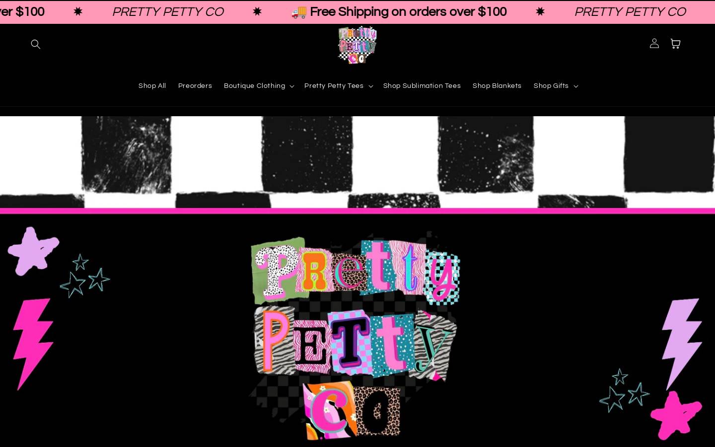 prettypettyco.com homepage screenshot