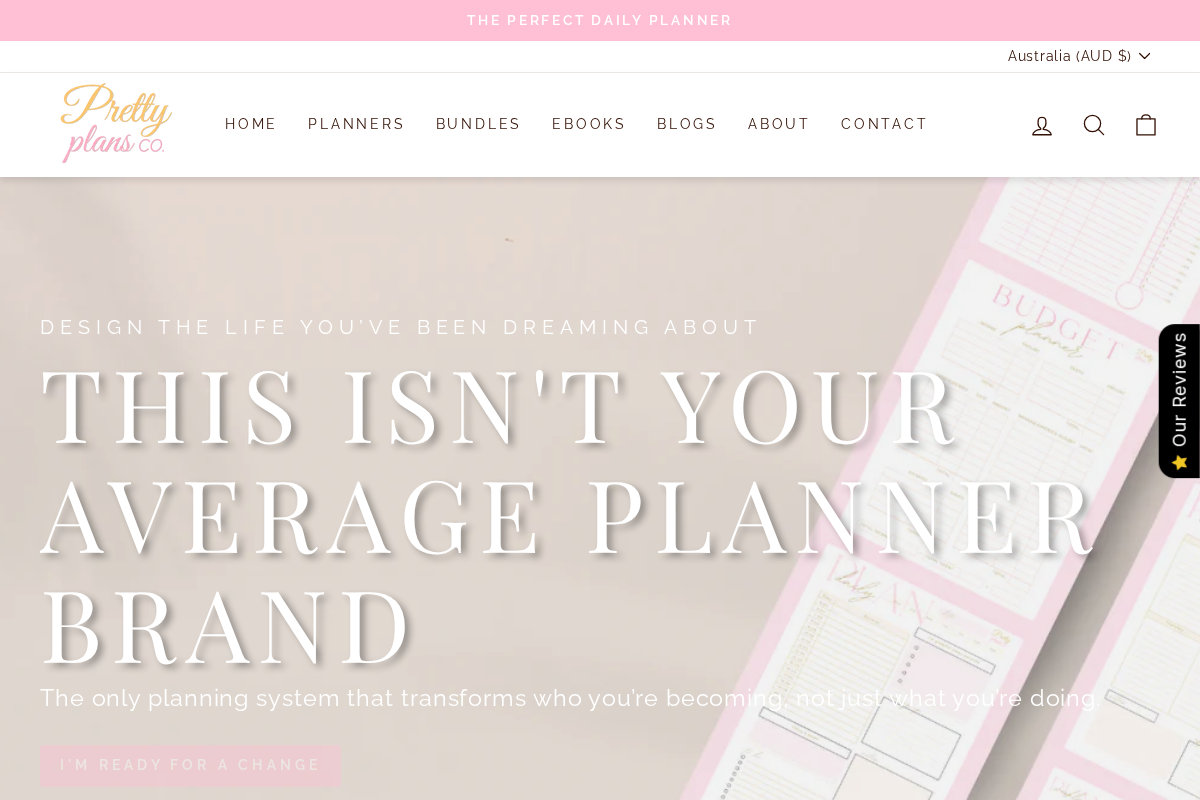 Pretty Plans Co. homepage screenshot
