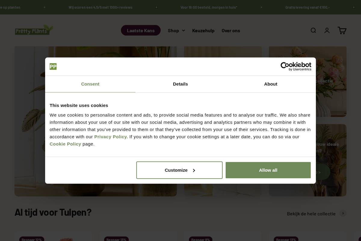 prettyplants.nl homepage screenshot