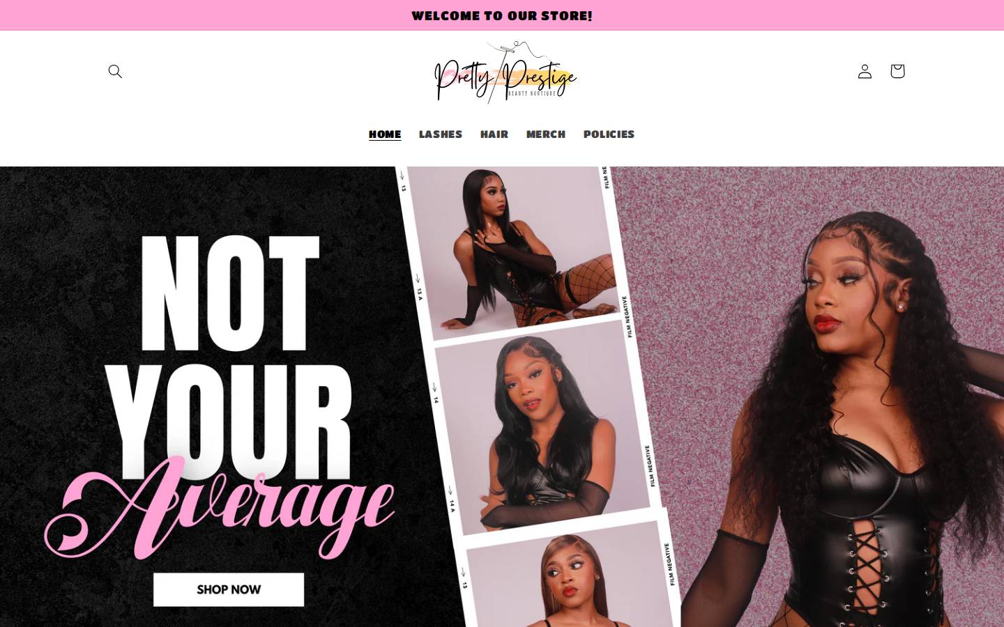 prettyprestigebb.com homepage screenshot