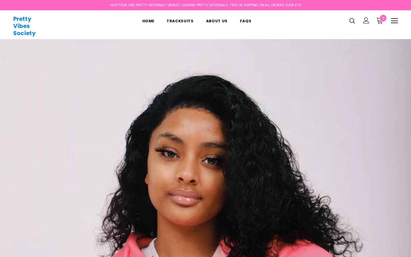 prettyvibessociety.com homepage screenshot