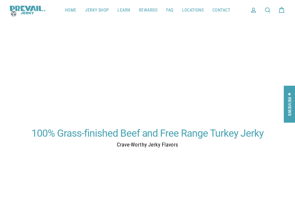 PREVAIL Jerky homepage screenshot