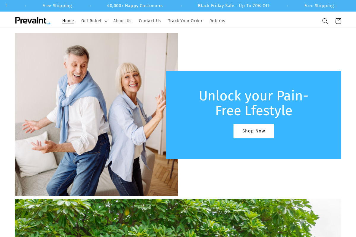 Prevalnt homepage screenshot