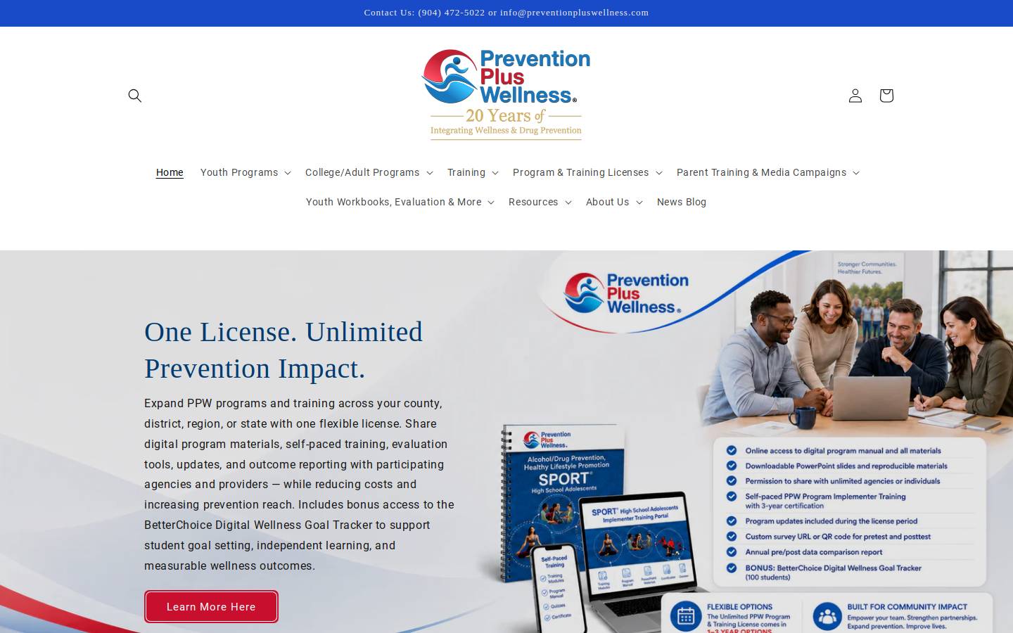 preventionpluswellness.com homepage screenshot