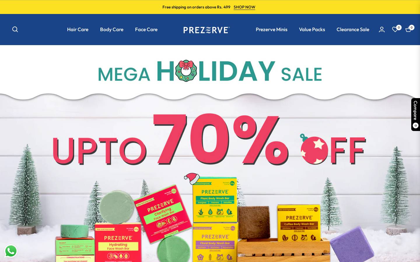 prezerve.in homepage screenshot