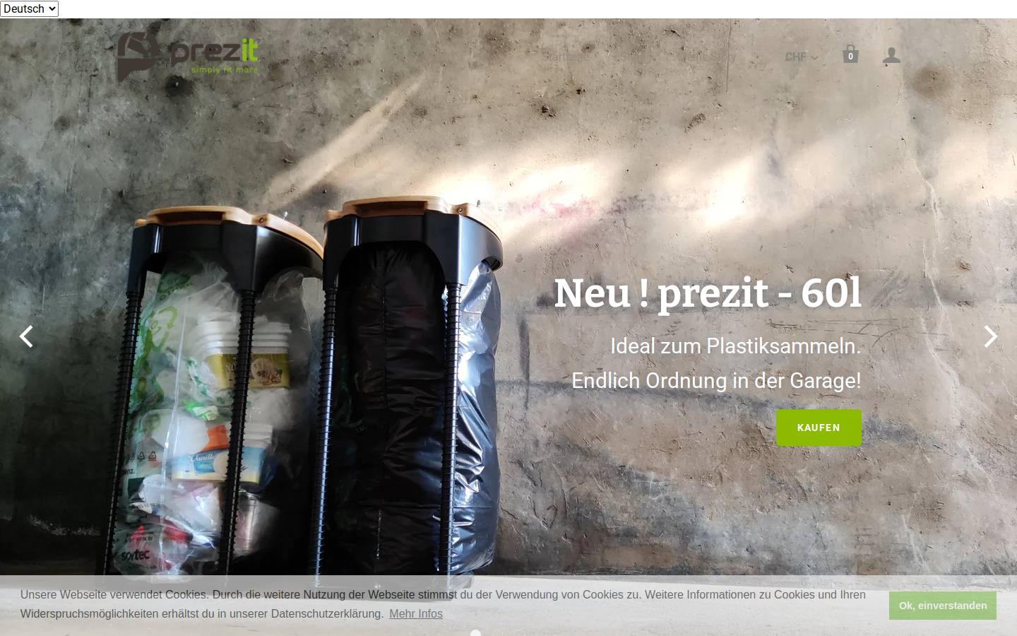 prezit.ch homepage screenshot