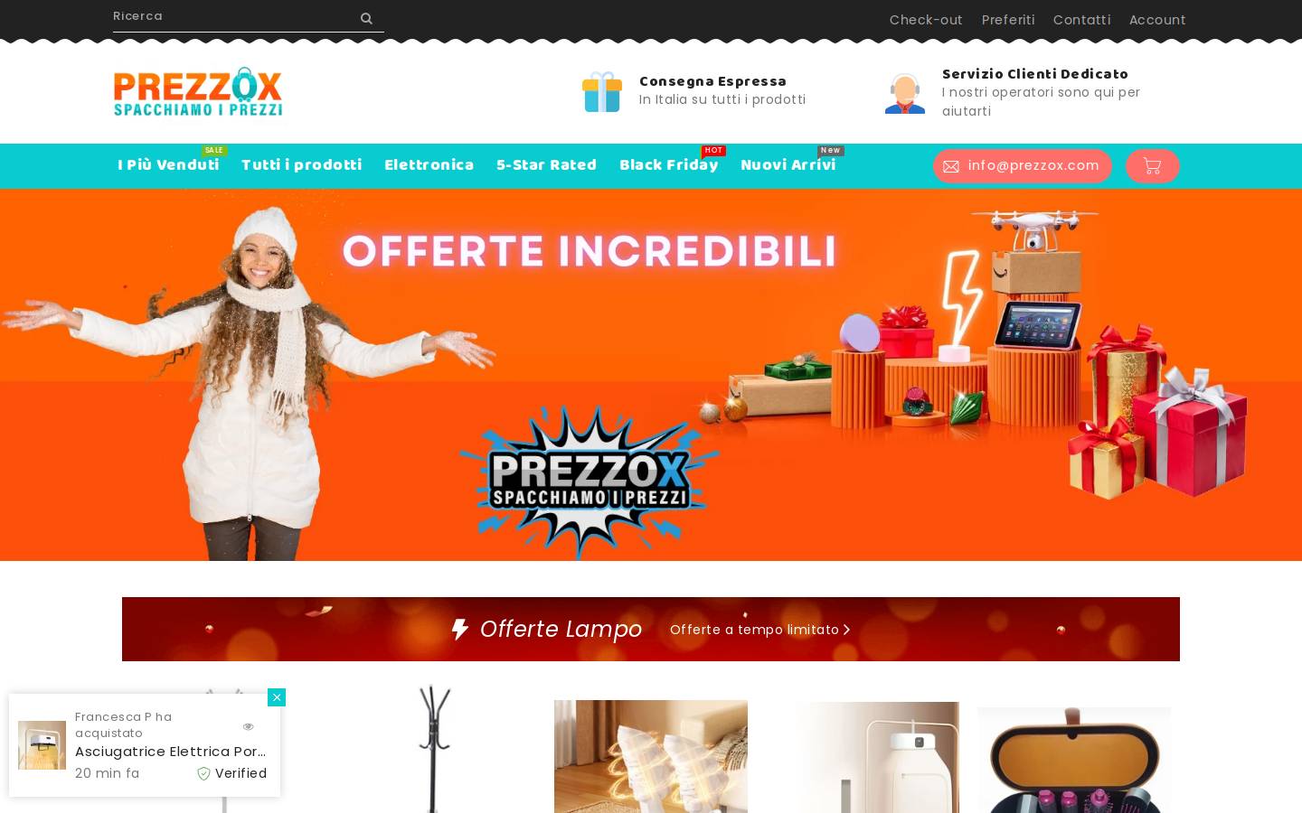 prezzox.com homepage screenshot