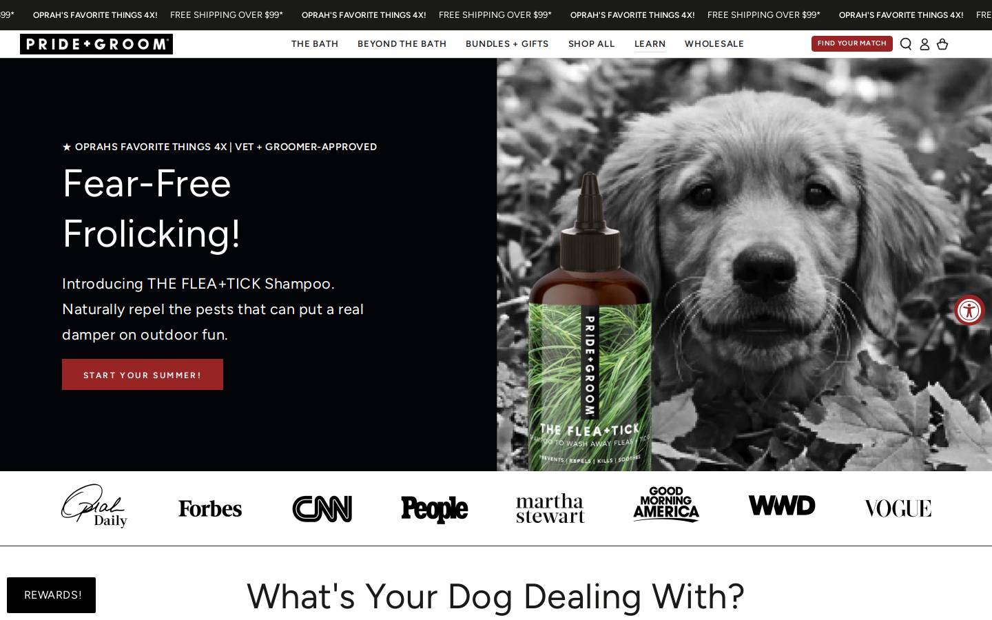 prideandgroom.com homepage screenshot