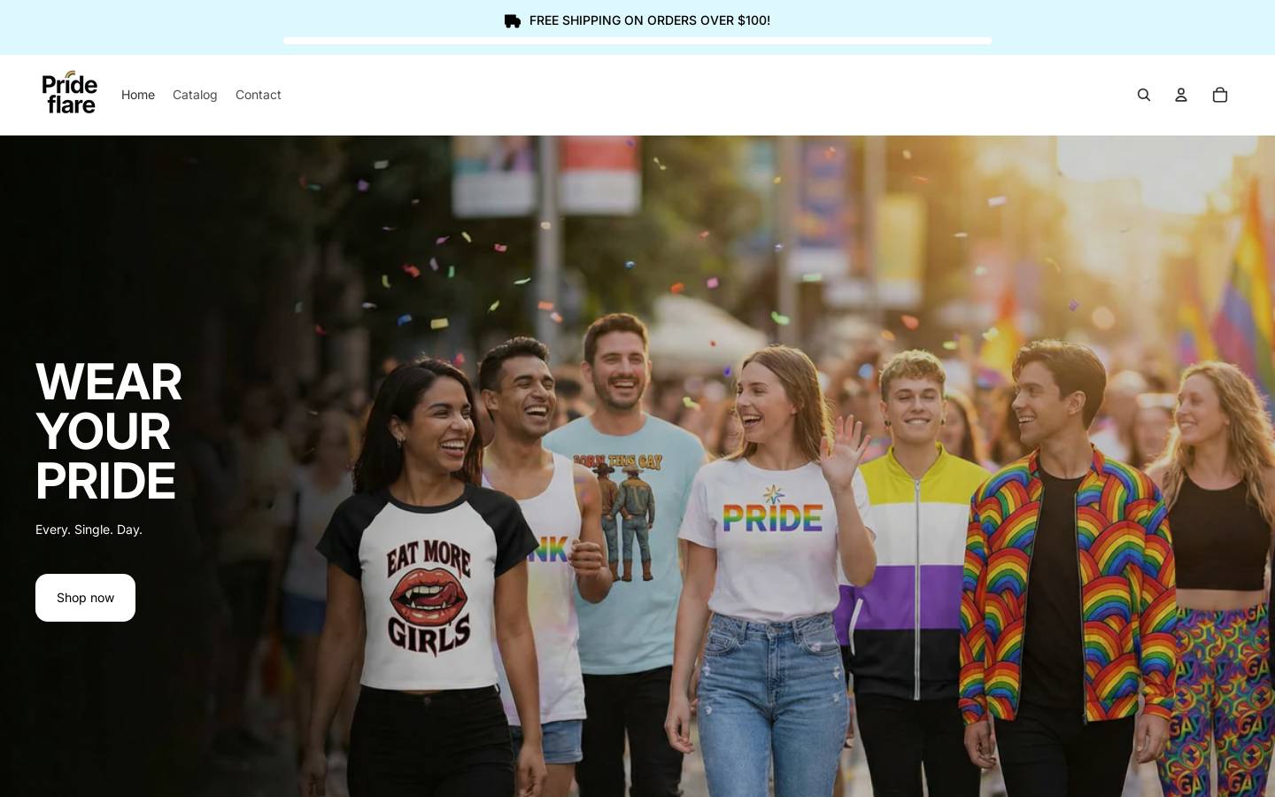 prideflare.com homepage screenshot
