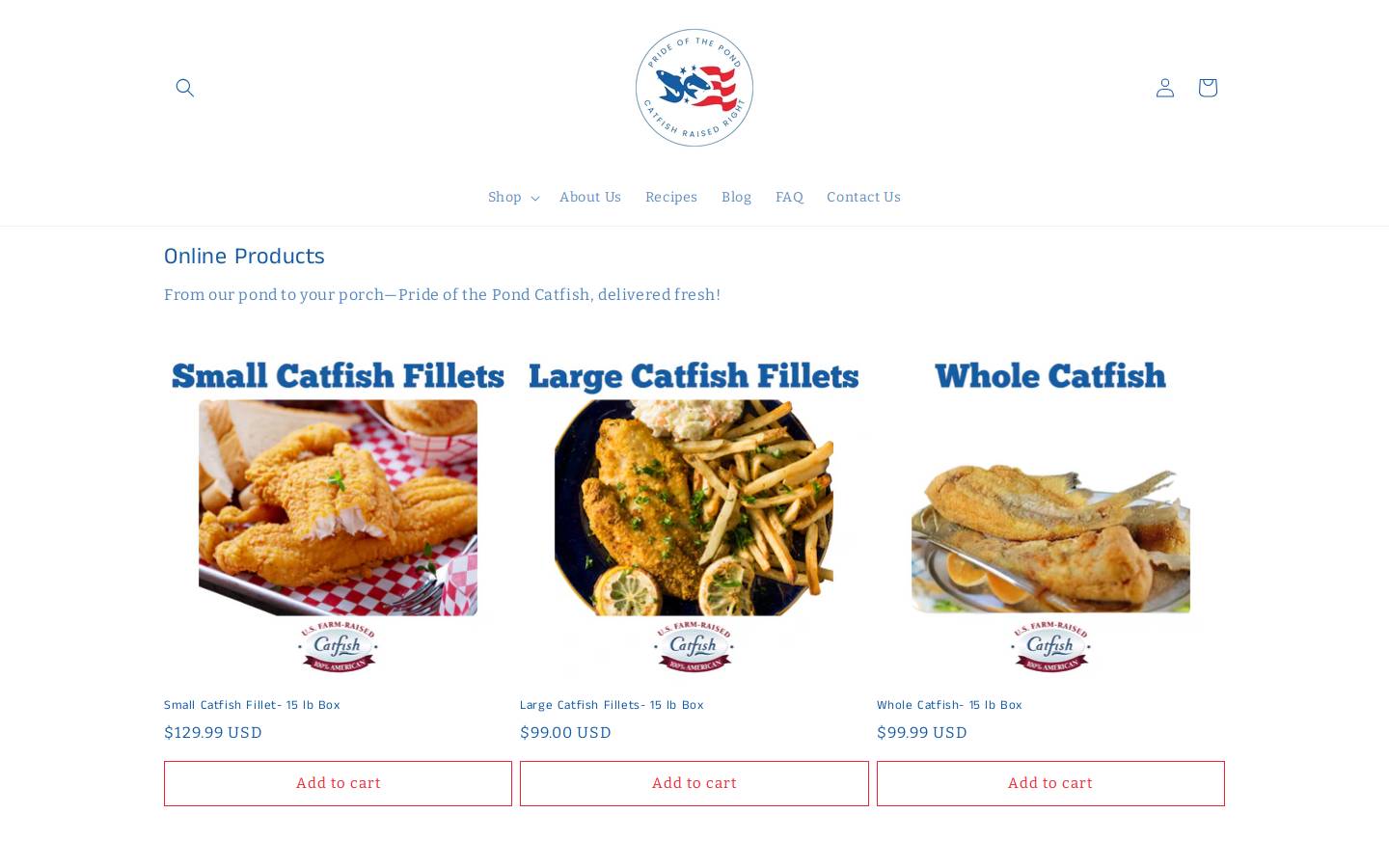 prideofthepond.com homepage screenshot