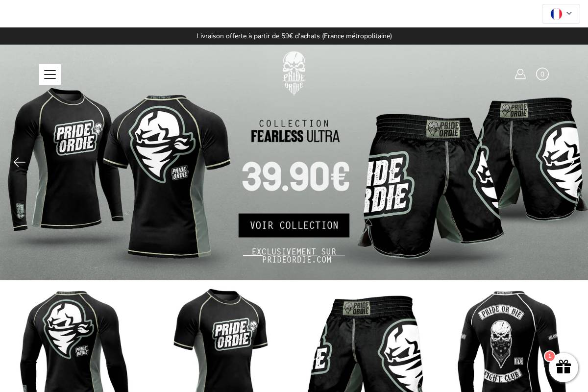 Prideordie homepage screenshot