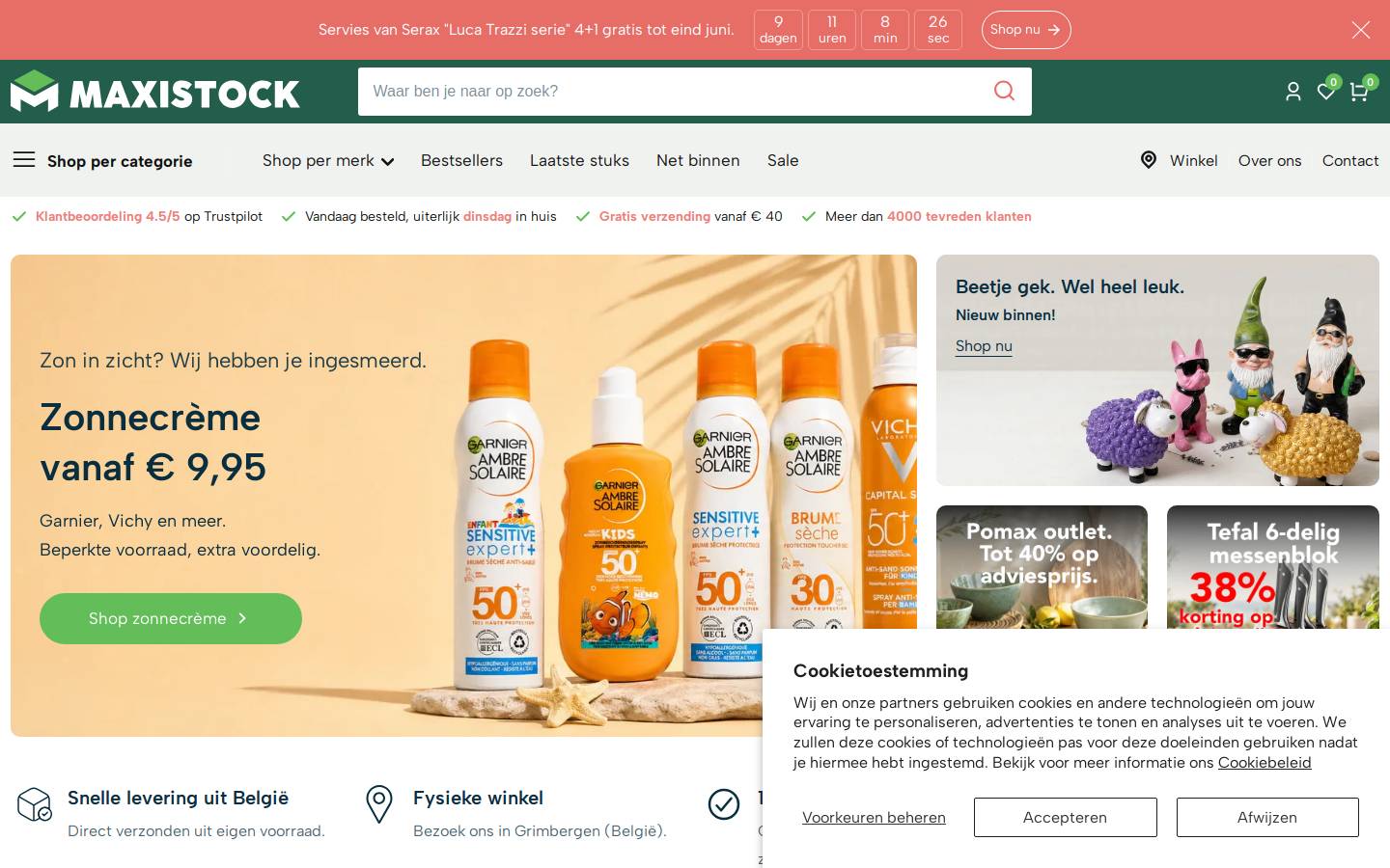 Maxistock homepage screenshot