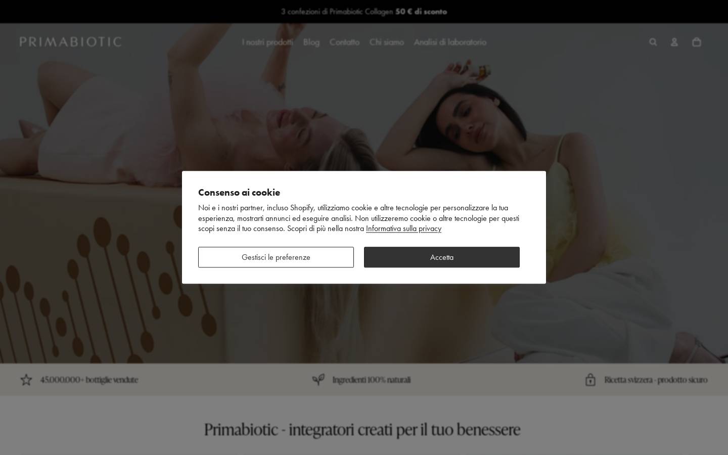 Primabiotic homepage screenshot