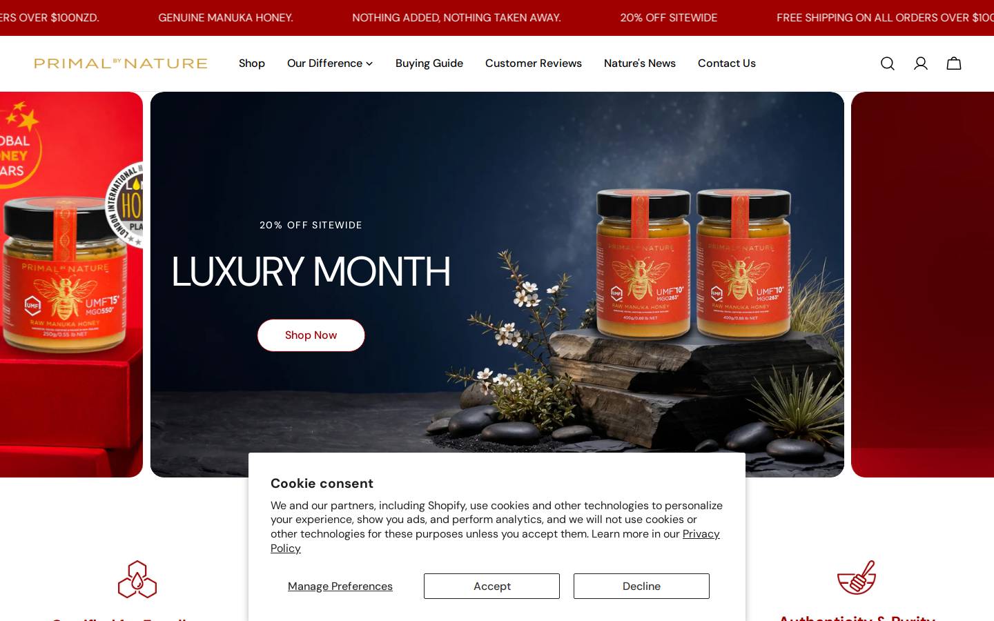 primalbynature.com homepage screenshot