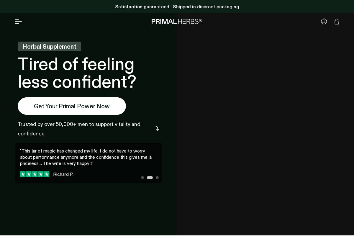 Primal Herbs homepage screenshot