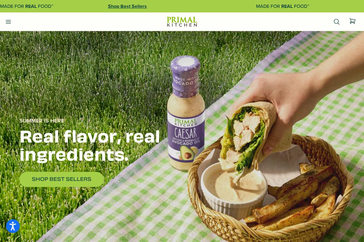 Primal Kitchen homepage screenshot