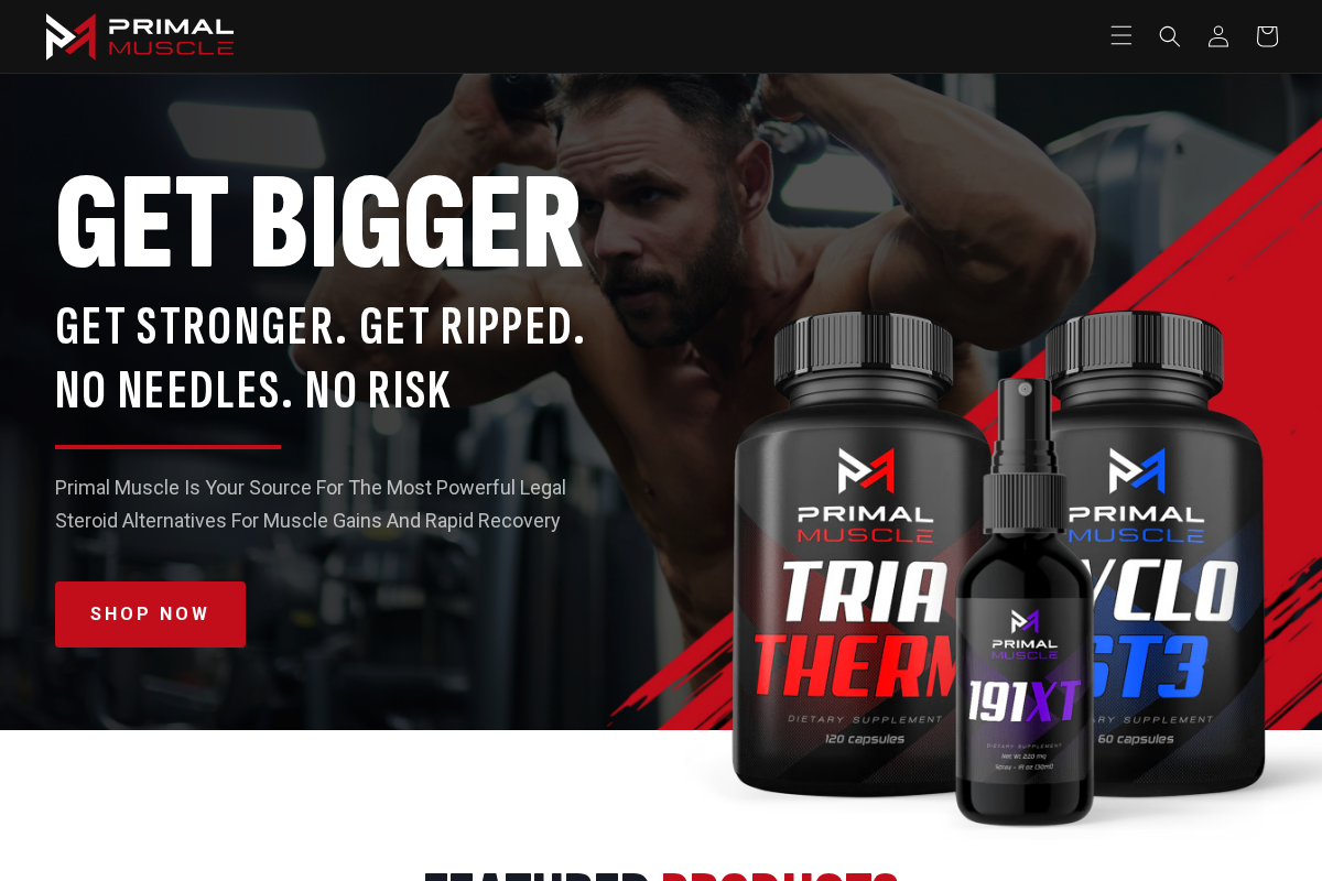 Primal Muscle homepage screenshot