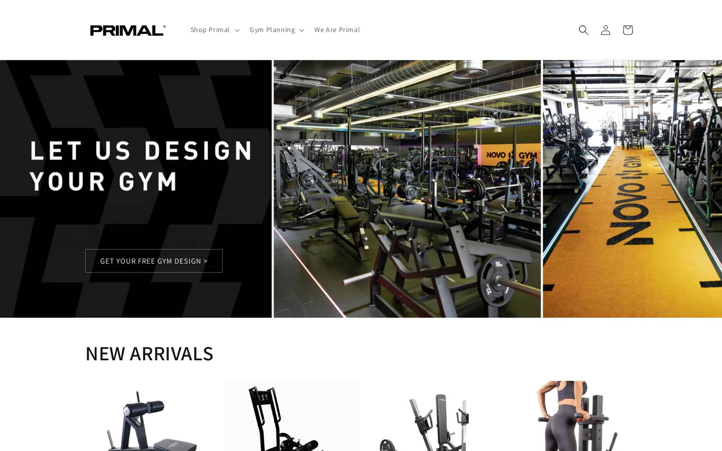 Primal Strength homepage screenshot
