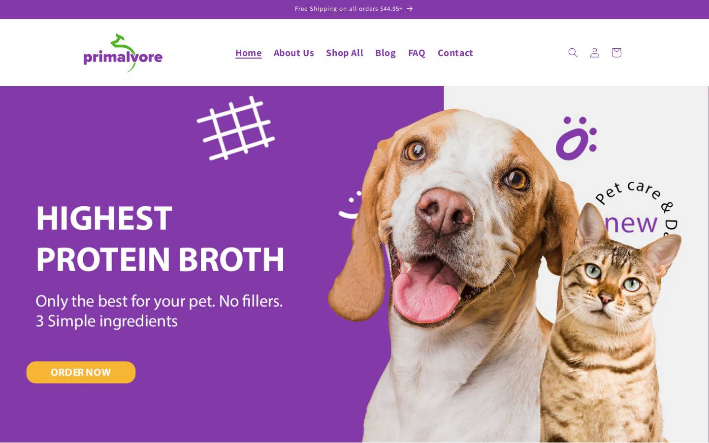 primalvore.com homepage screenshot