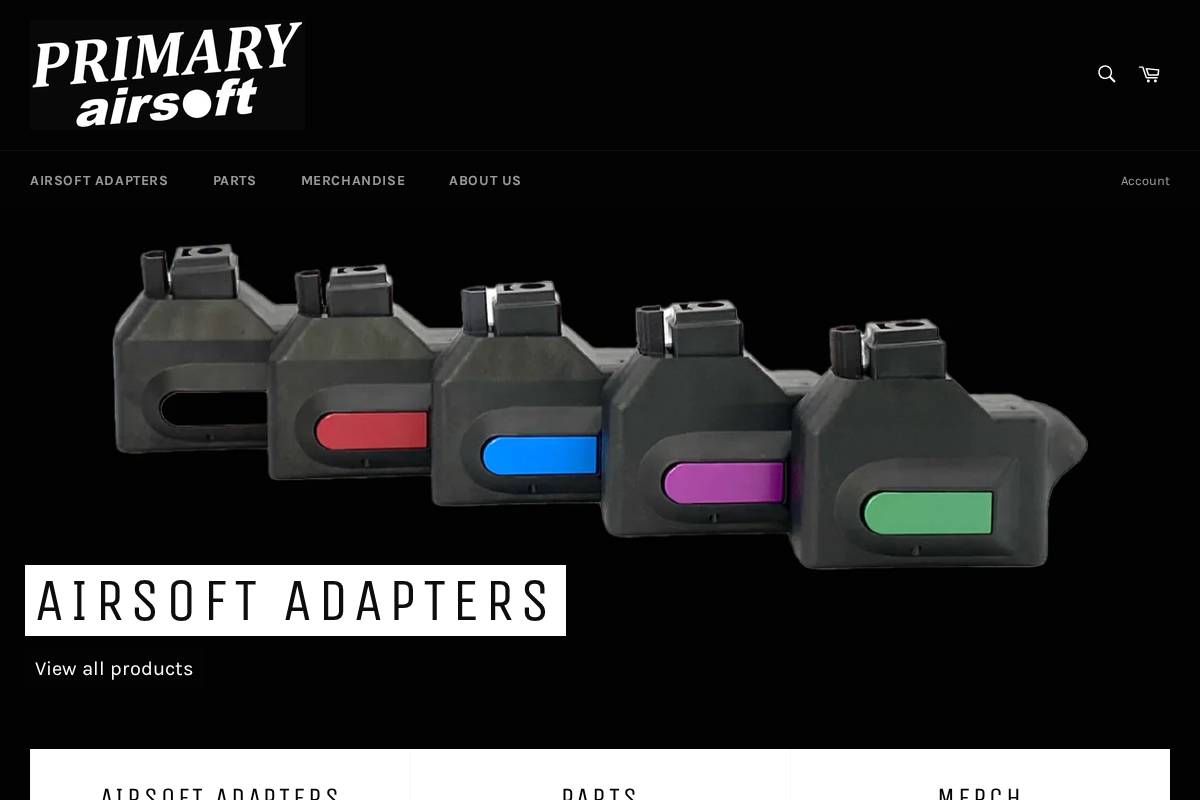 primaryairsoft.us homepage screenshot