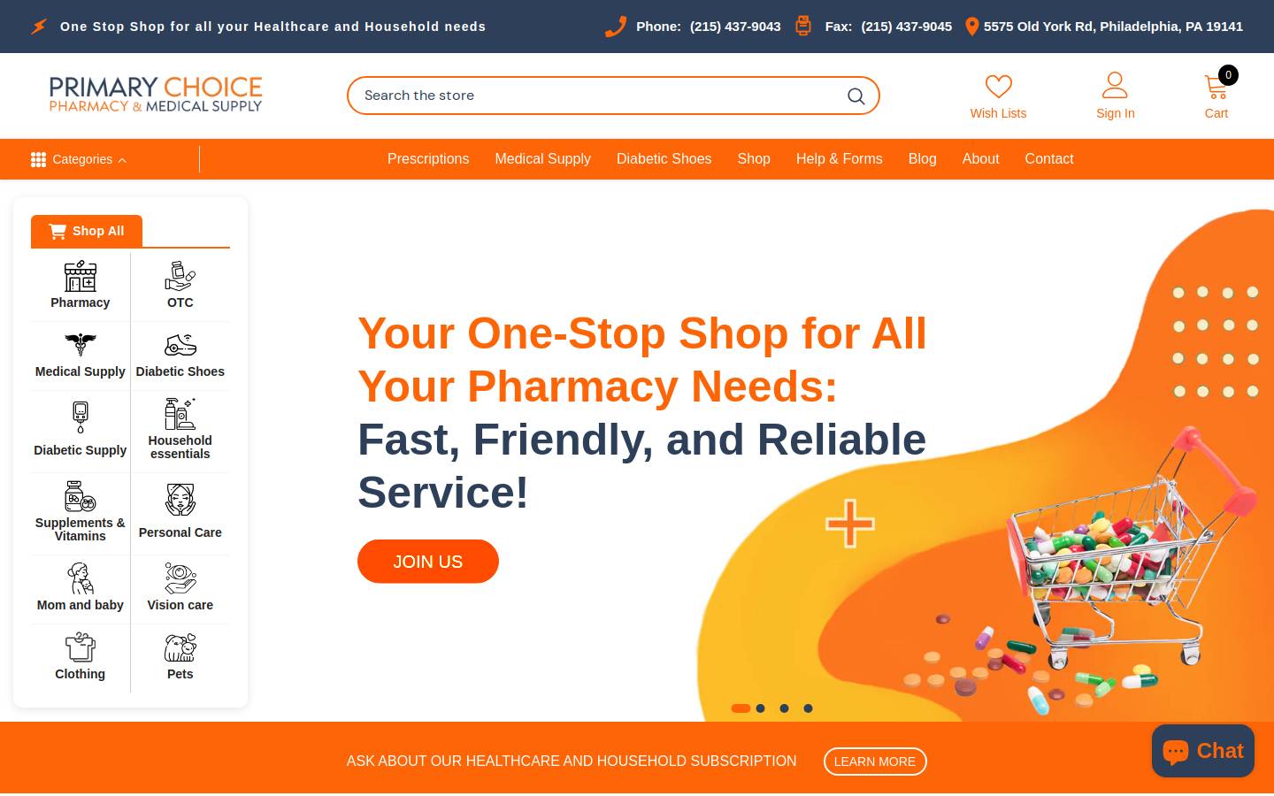 primarychoicerx.com homepage screenshot