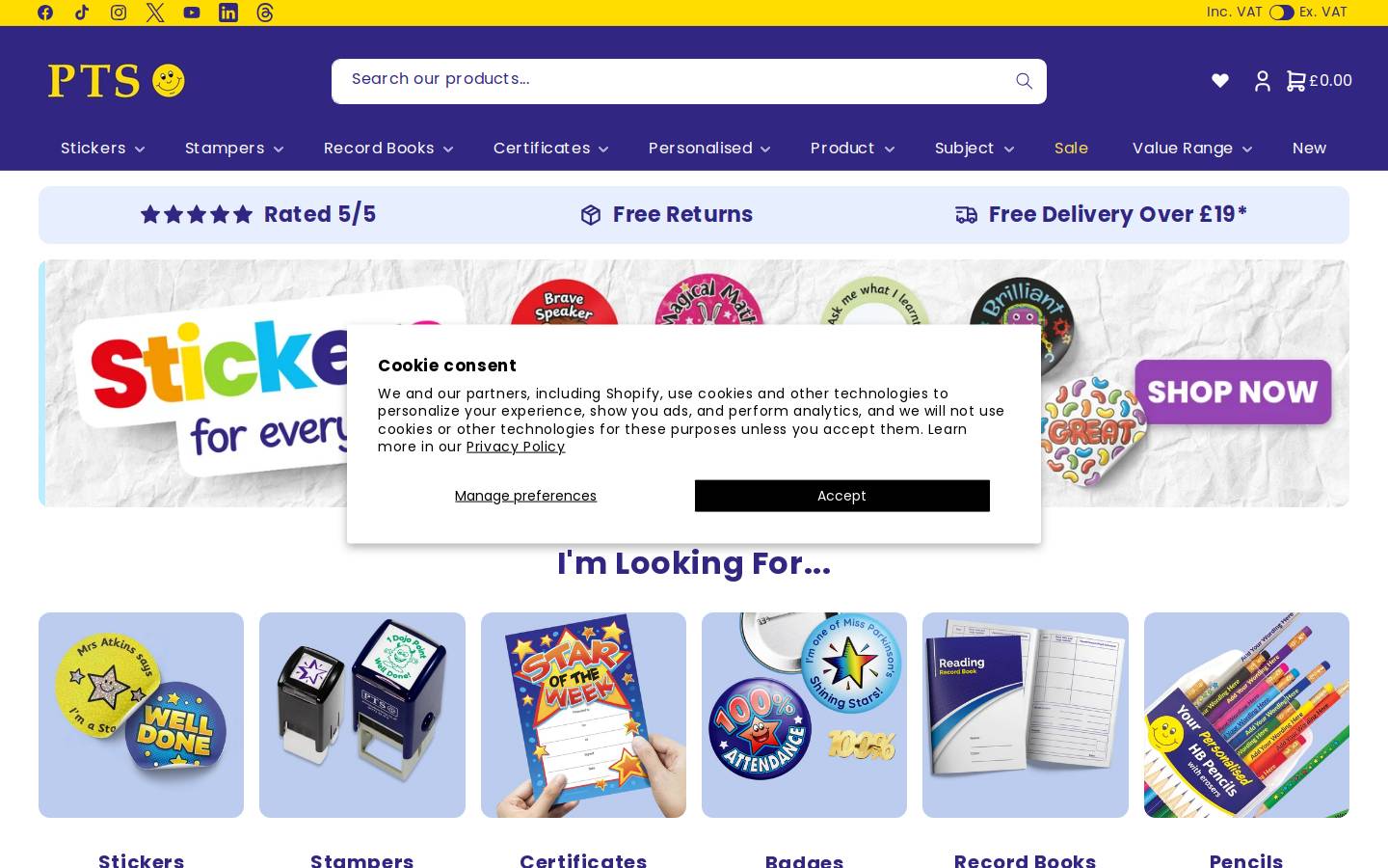 Primary Teaching Services homepage screenshot